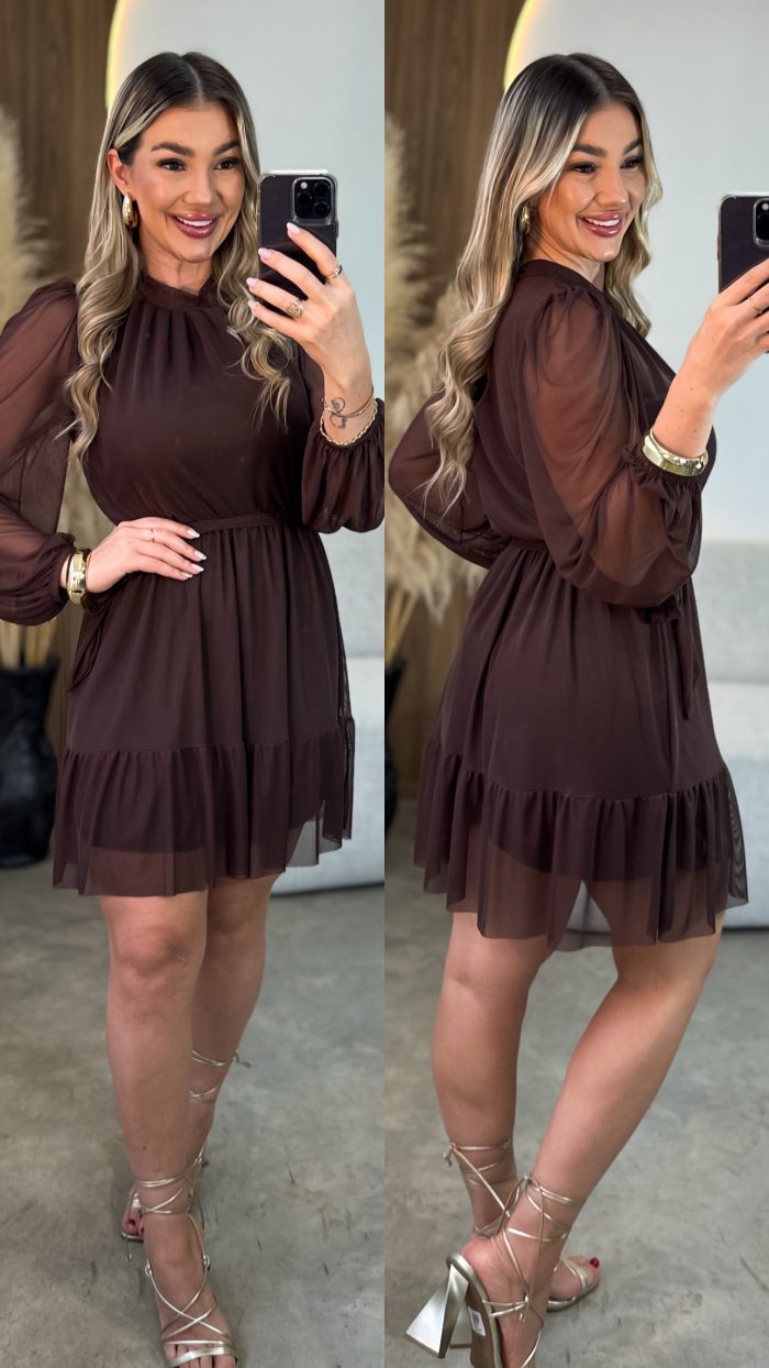 Vestido Jasmin Marrom
