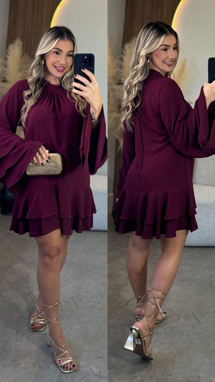 Vestido Vania Bordo