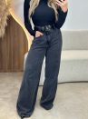 Calça Wide Leg Estonada
